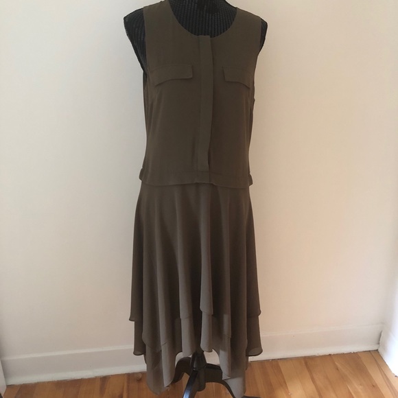 H&M utilitary style chiffon layered dress - Picture 3 of 7